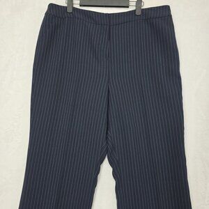 JUDYS Womens Blue Pin Striped Trouser Dress Pants Lined Size 16 EUC Relaxed